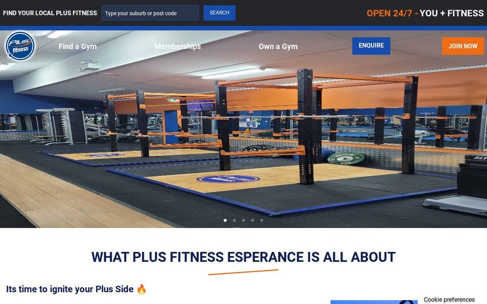 Plus Fitness Esperance website