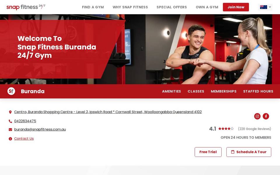 Snap Fitness Buranda website