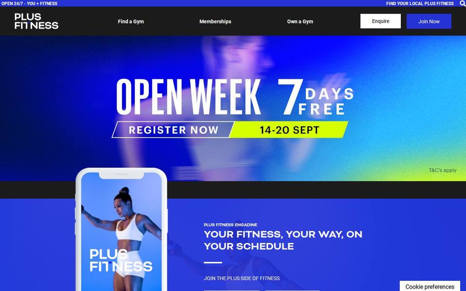 Plus Fitness Engadine website