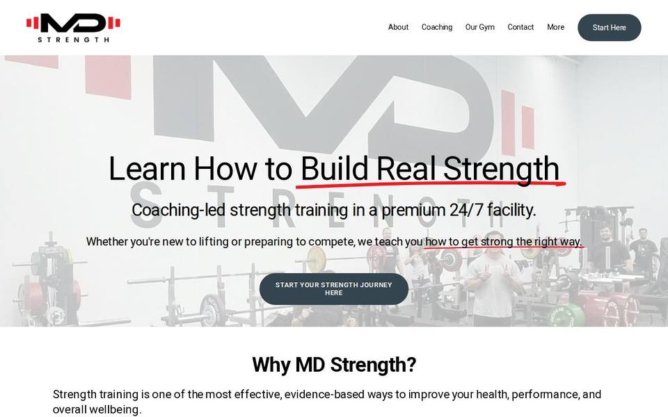 MD Strength Powerlifting Performance Centre website