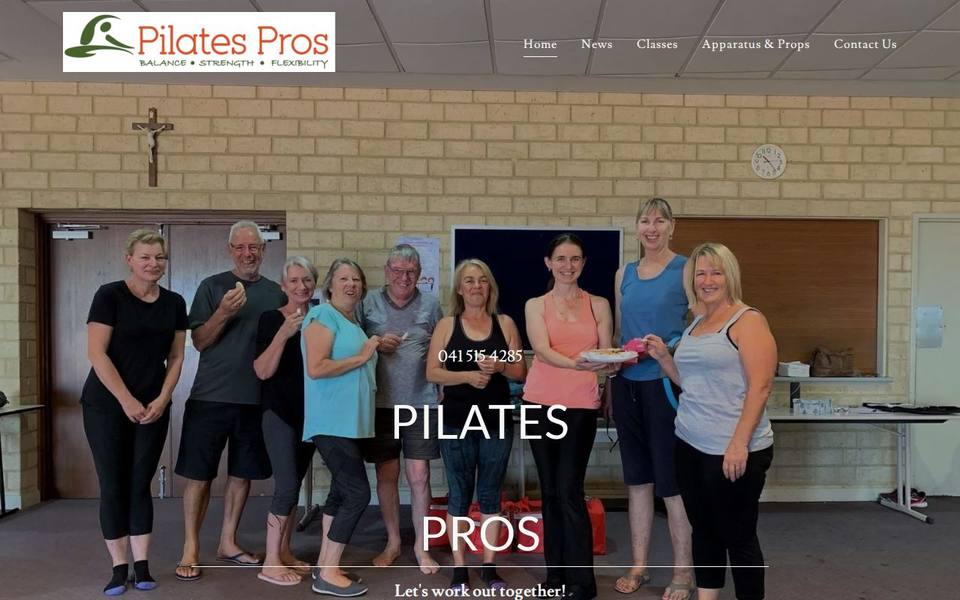 Pilates Pros website