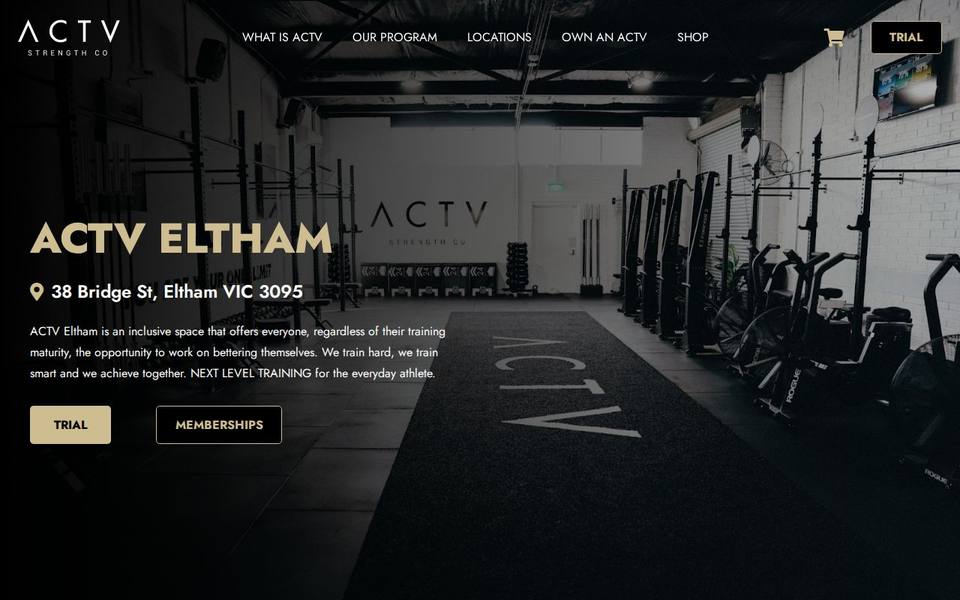 ACTV Strength Co website