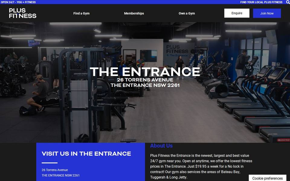 Plus Fitness The Entrance website