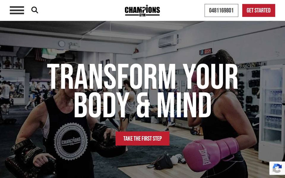 Champions Gym website