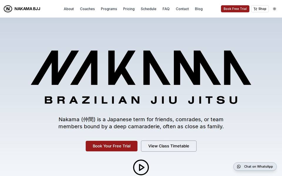 Nakama Brazilian Jiu Jitsu Melbourne website