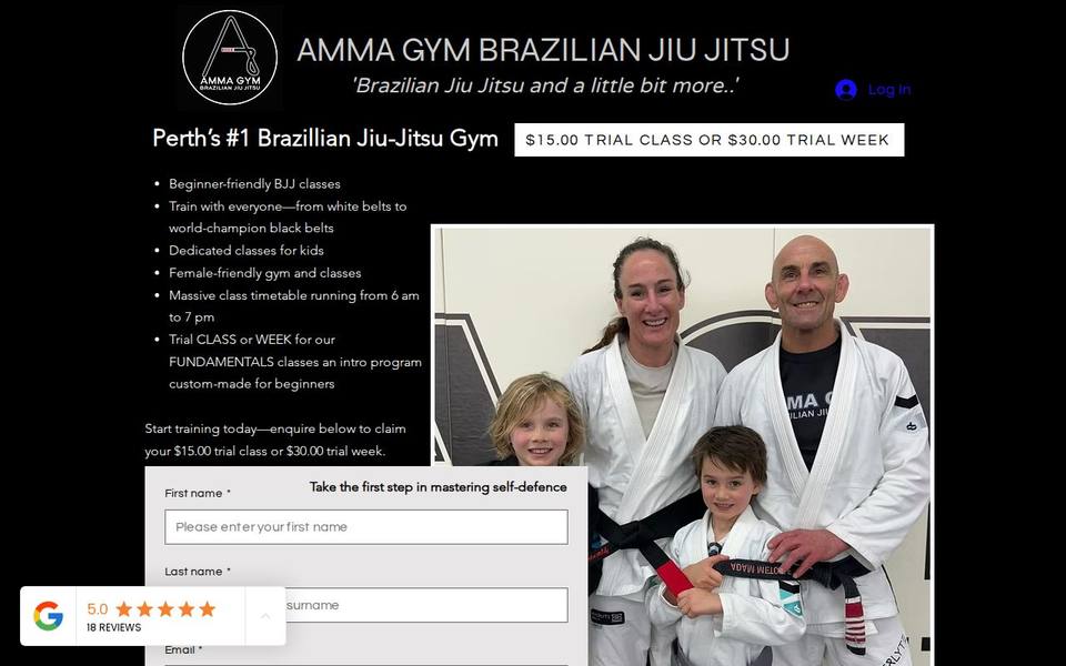 AMMA Gym Brazilian Jiu Jitsu website
