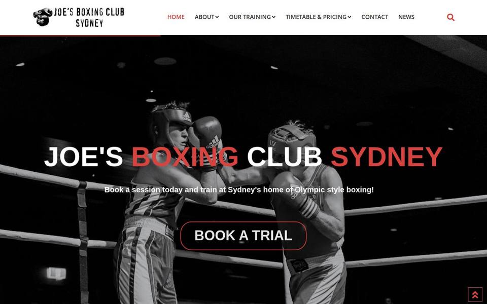 Joe's Boxing Club website