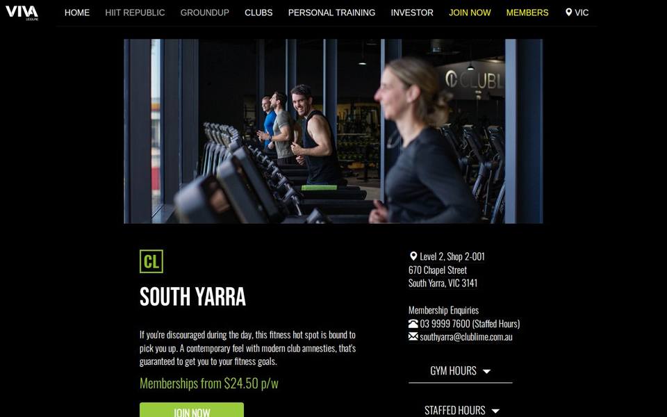 Club Lime South Yarra website