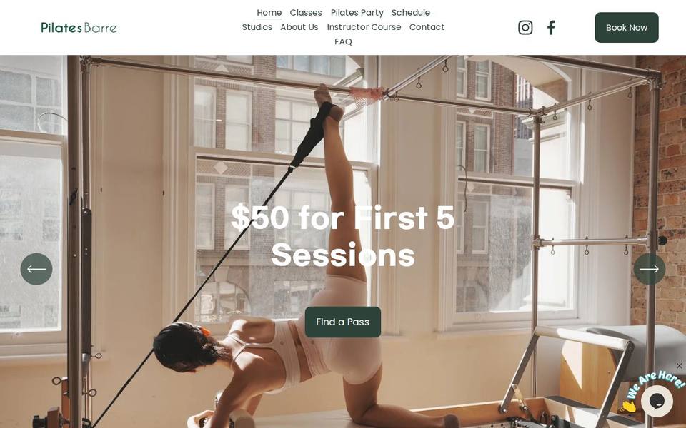 PilatesBarre website