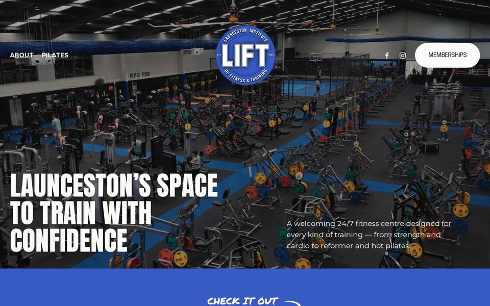 LIFT 24/7 Gym website