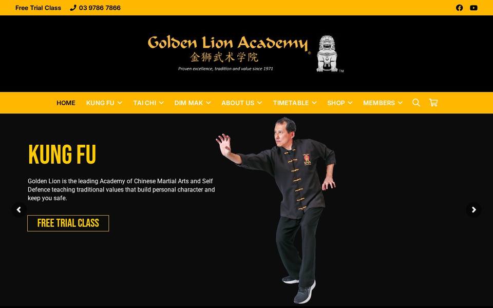 Golden Lion Academy website