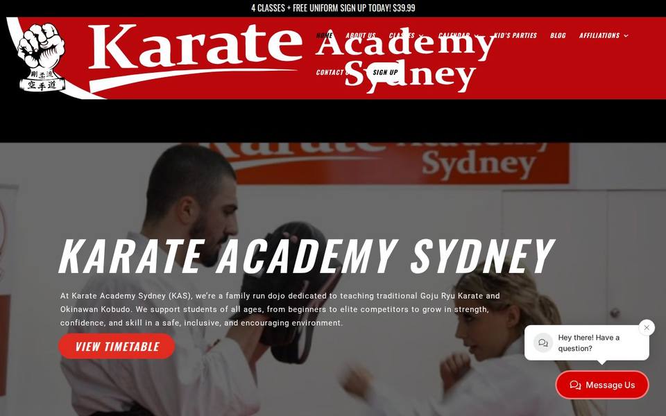 Karate Academy Sydney website