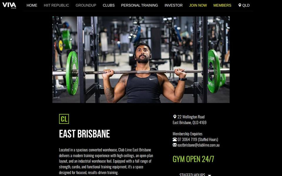 Club Lime East Brisbane website