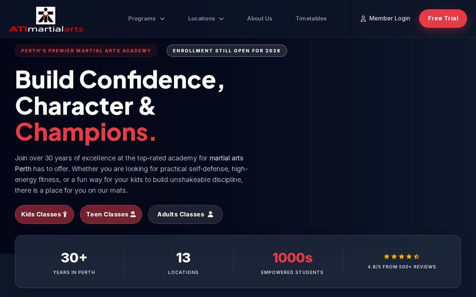 ATI Martial Arts website