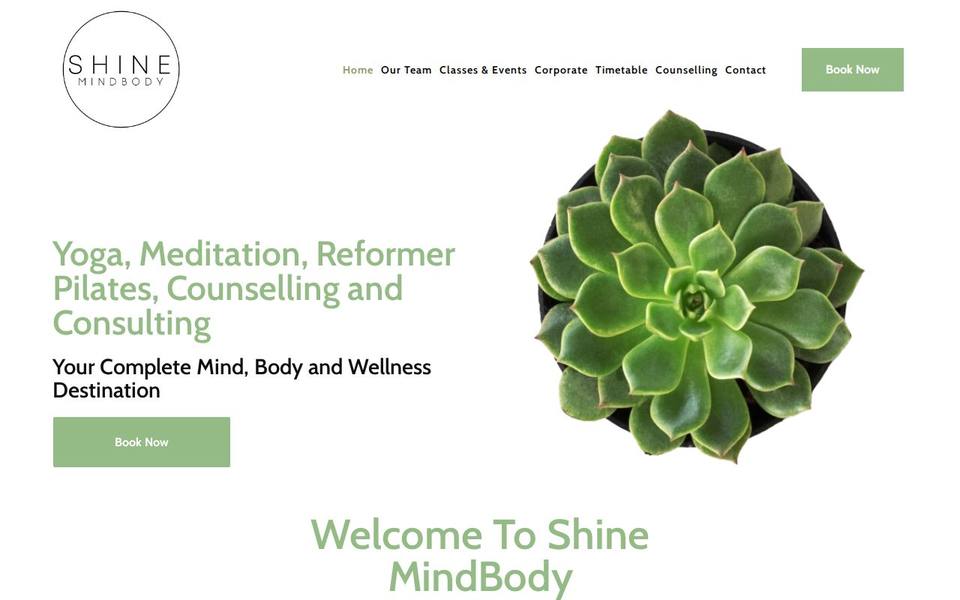 Shine MindBody website