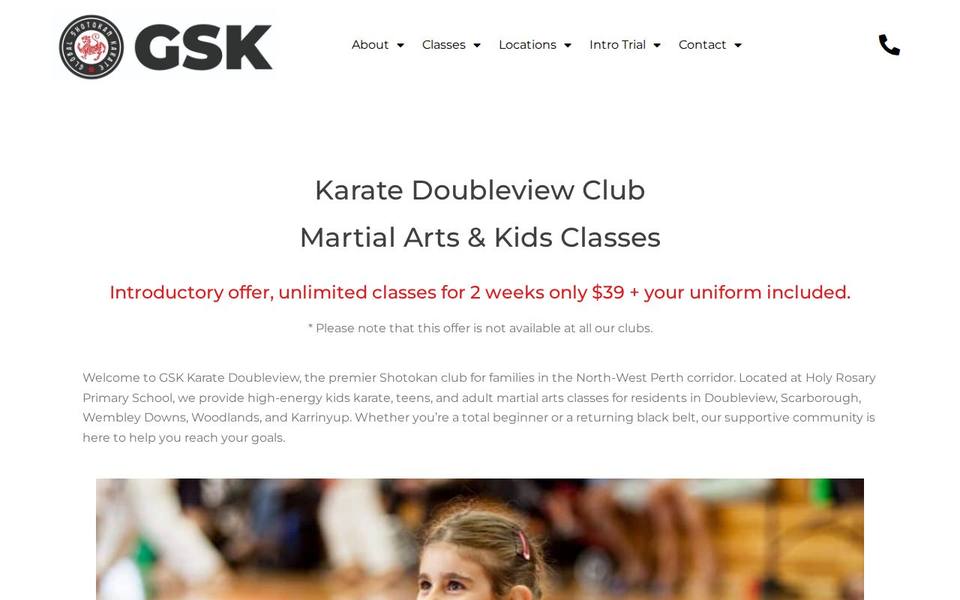 GSK Doubleview Karate Club website