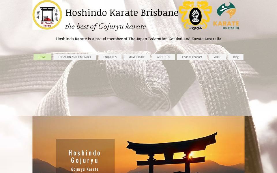 Hoshindo Karate Brisbane website