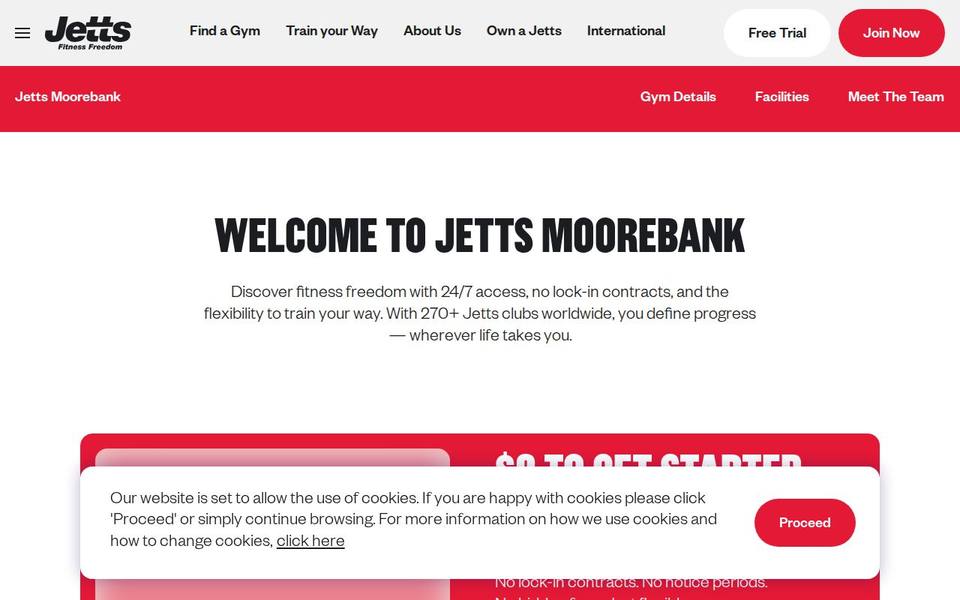 Jetts Moorebank website