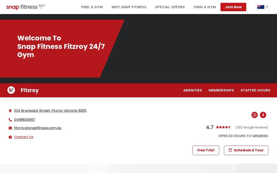Snap Fitness Fitzroy website