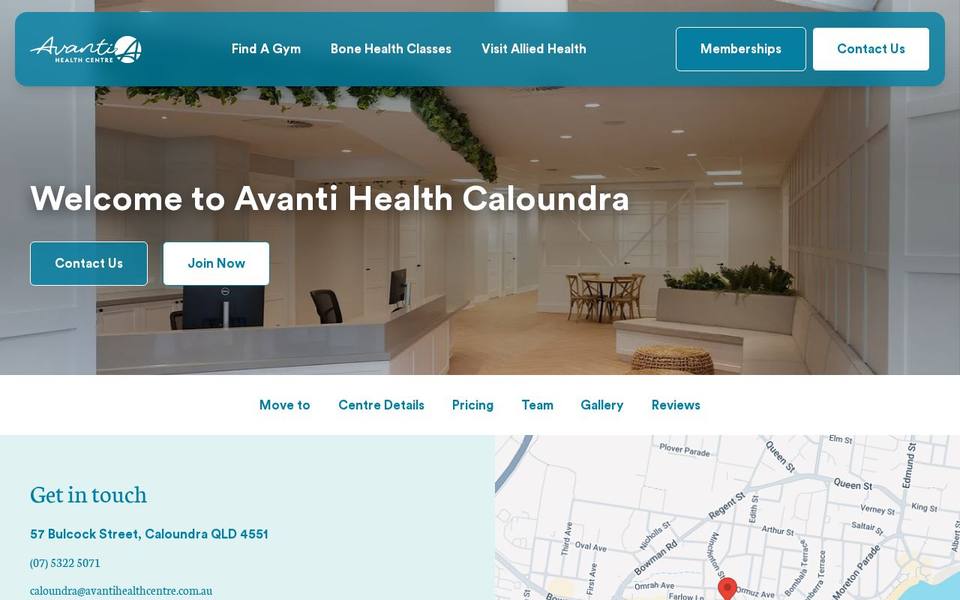 Avanti Health Centre Caloundra website