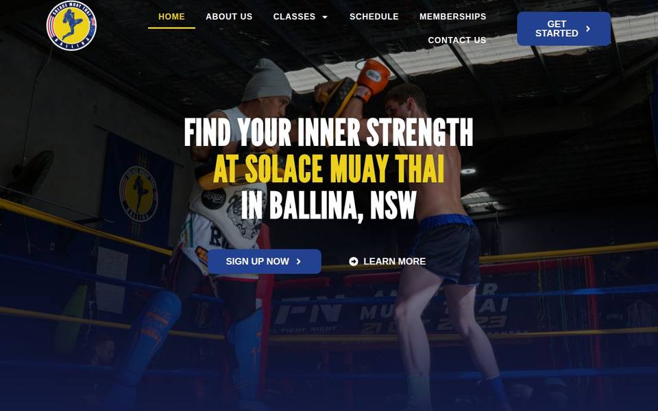 Solace Muay Thai Ballina website