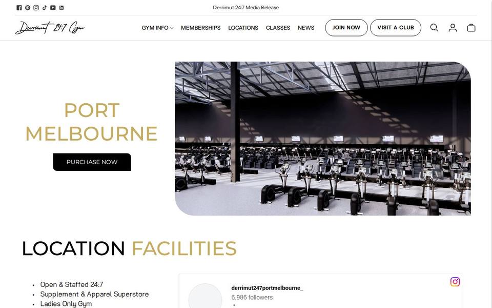 Derrimut 24:7 Gym Port Melbourne website