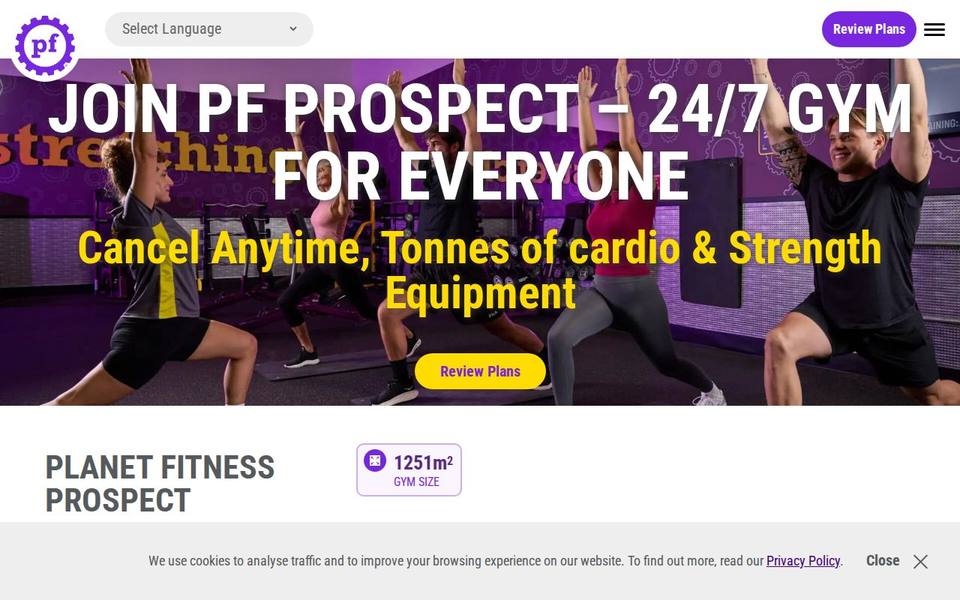 Planet Fitness Prospect website