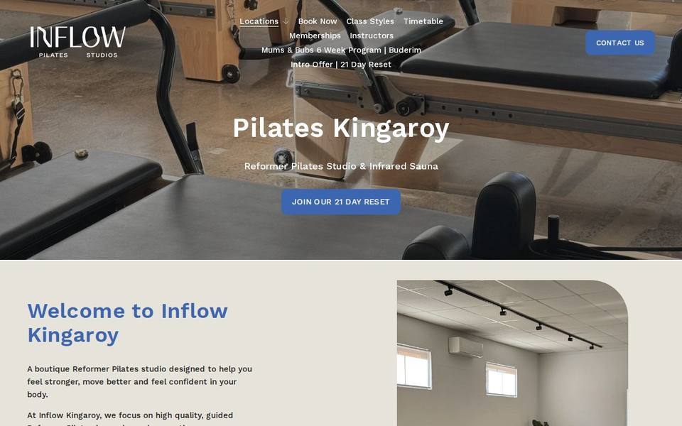 Inflow Pilates Kingaroy website