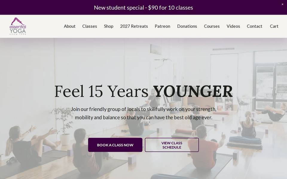 Essential Yoga Busselton website