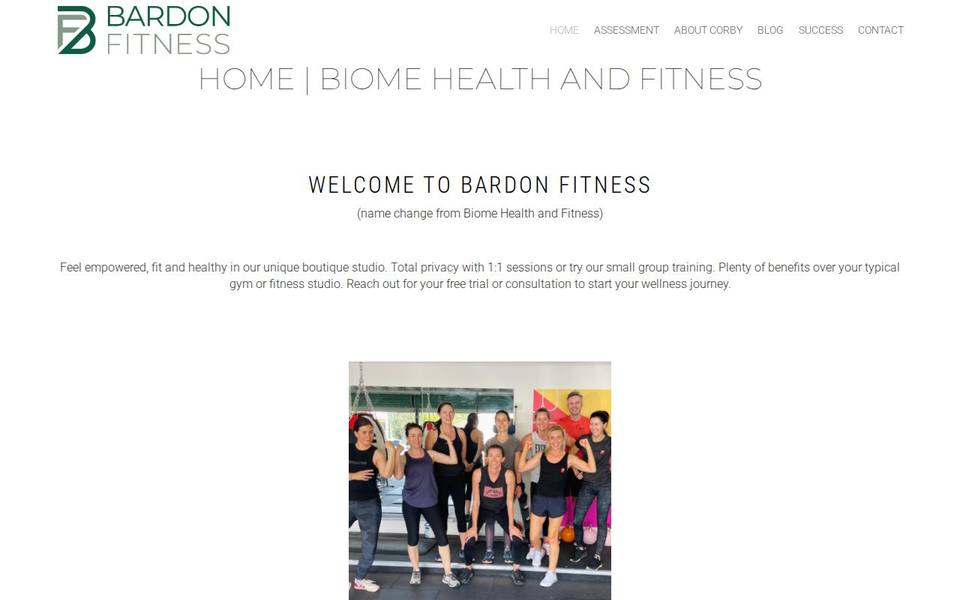 Biome Health and Fitness website