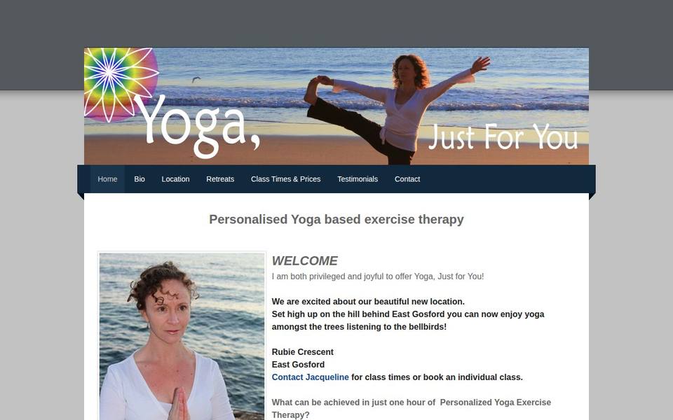 Yoga Just For You website