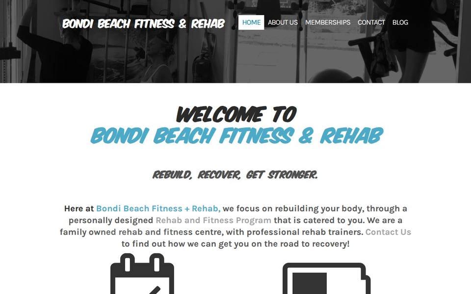 Bondi Beach Fitness and Rehab website