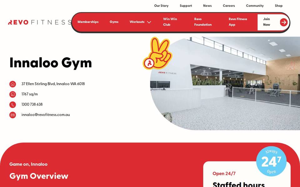 Revo Fitness Innaloo website