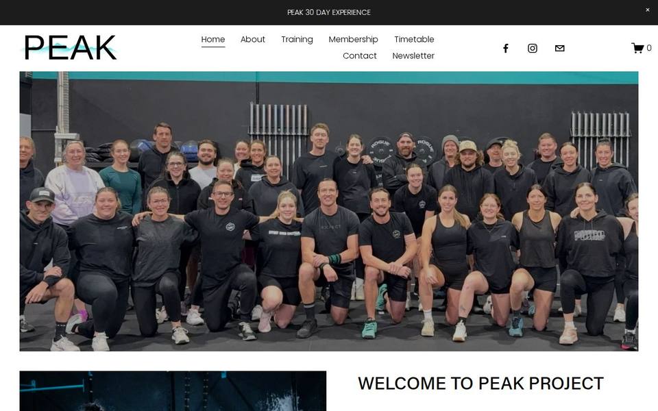 Peak Project CrossFit website
