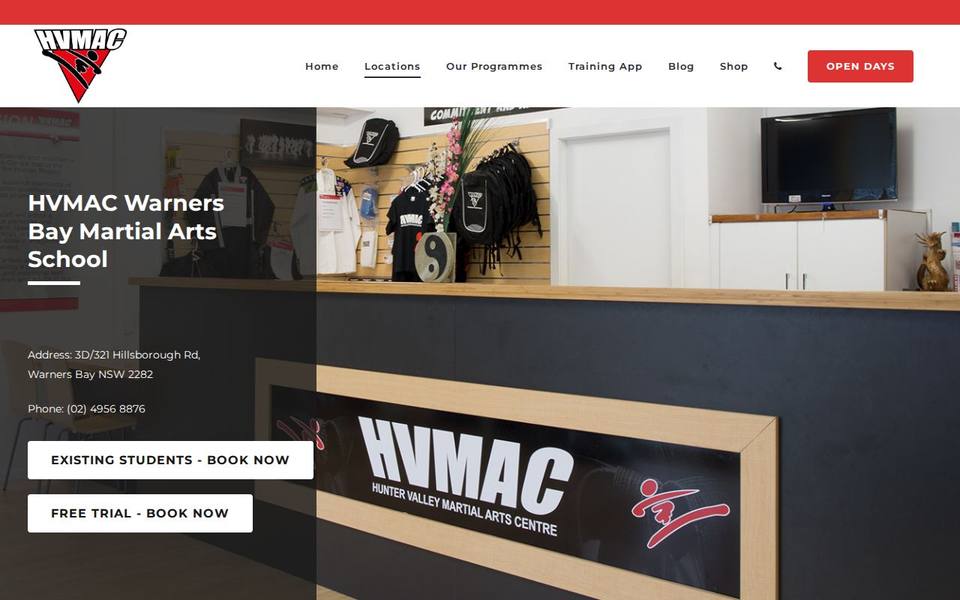 Hunter Valley Martial Arts Centre Warners Bay website
