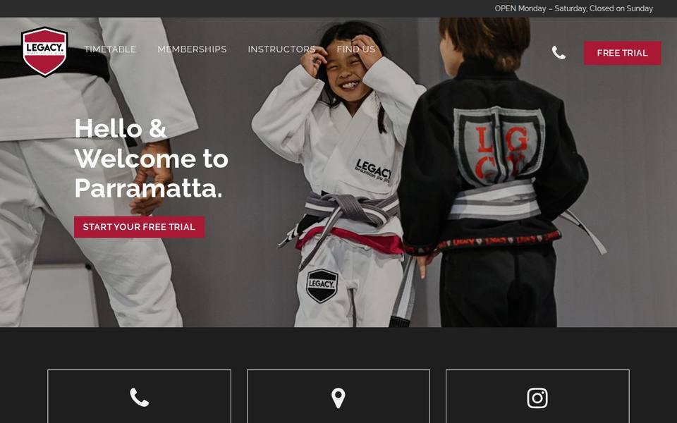Legacy BJJ Parramatta website
