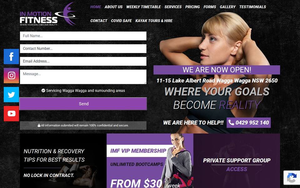 In Motion Fitness website