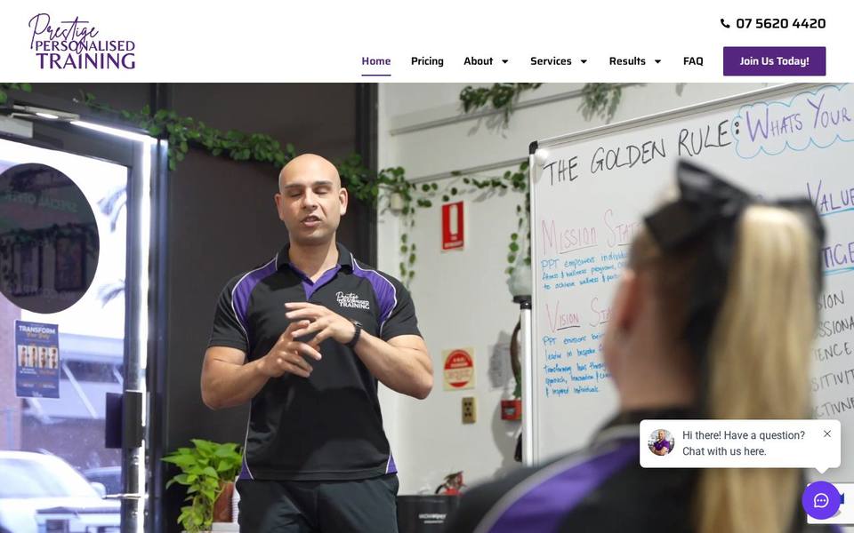 Prestige Personal Training website