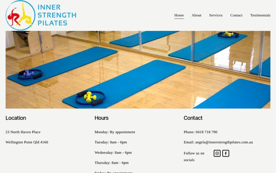 Inner Strength Pilates website