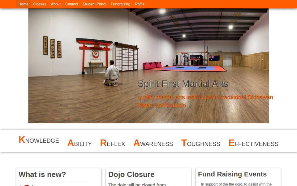 Spirit First Martial Arts website