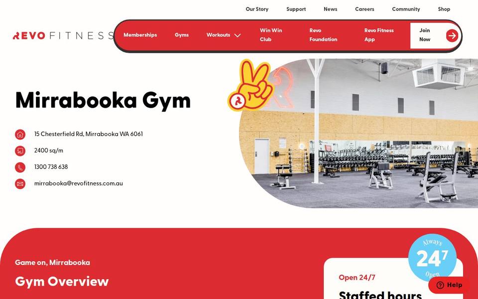 Revo Fitness Mirrabooka website