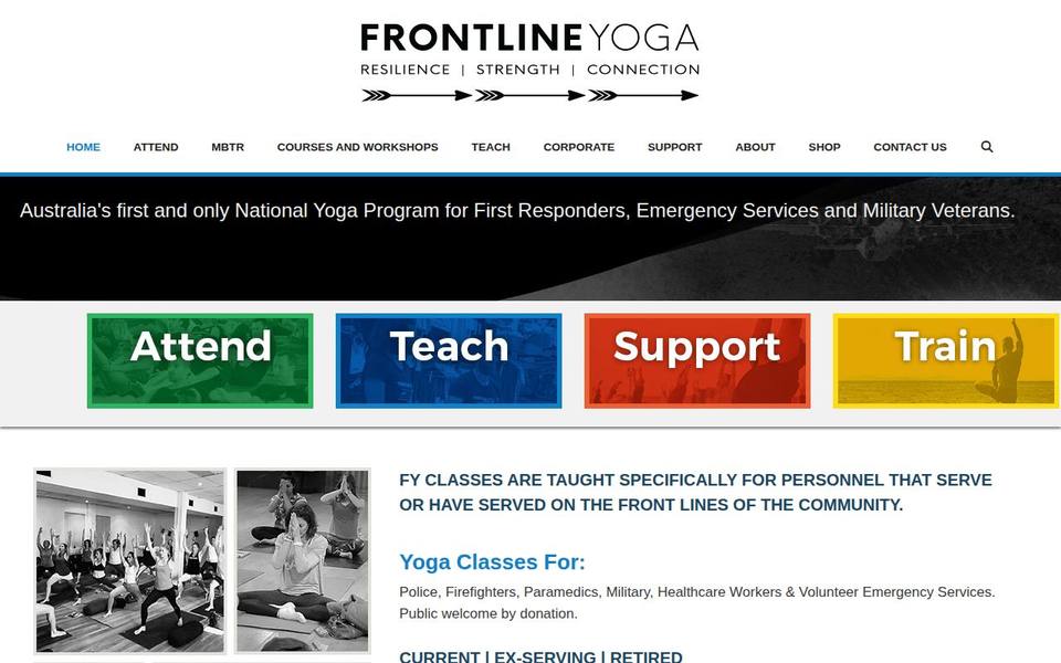 Frontline Yoga - Newcastle website