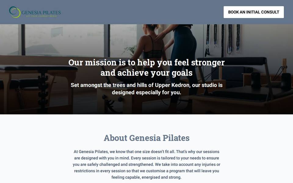 Genesia Pilates website
