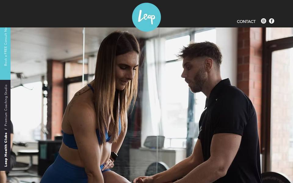Leap Health Clubs website