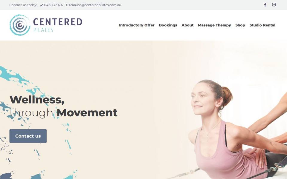 Centered Pilates website
