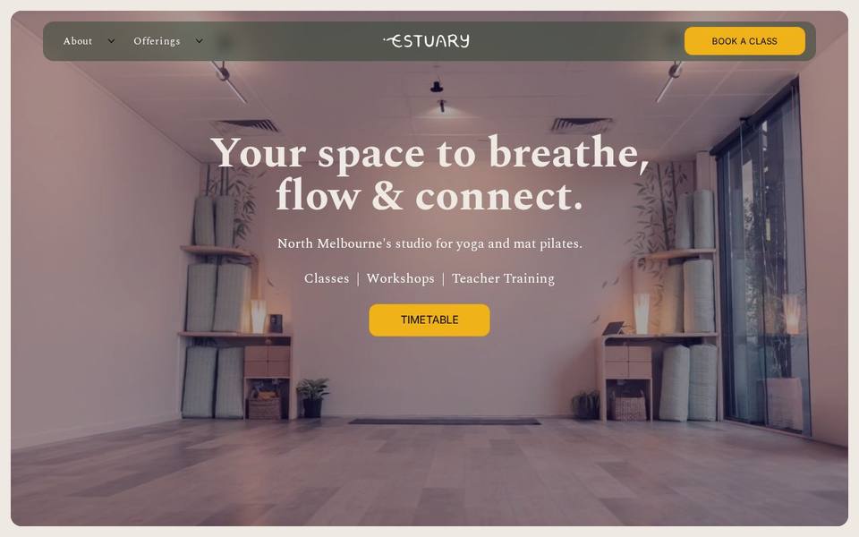 Estuary Yoga Space website