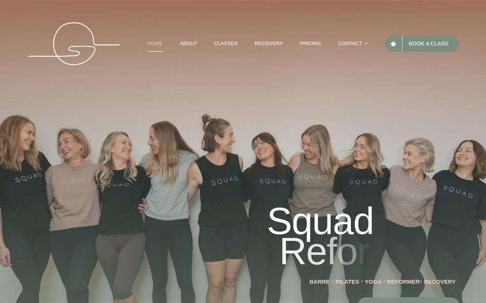 Squad Wellness Studio website