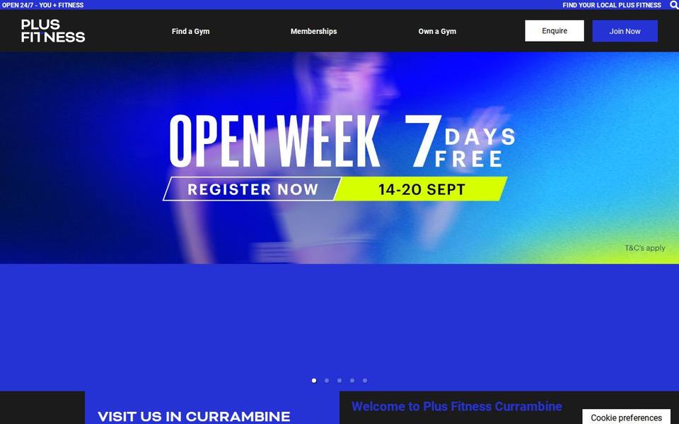 Plus Fitness Currambine website