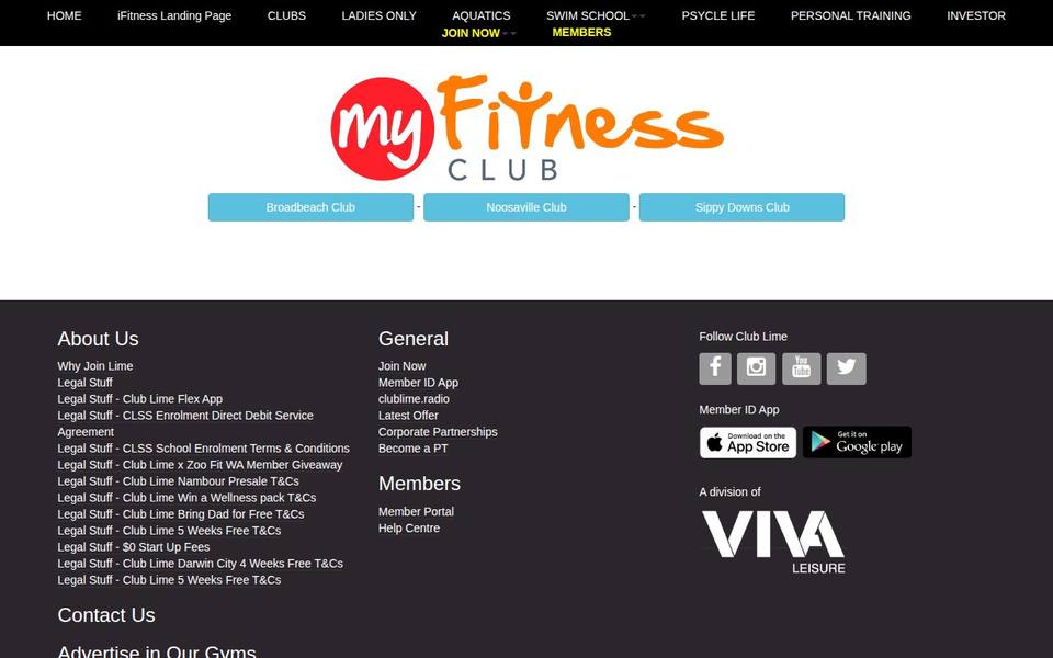 MyFitness Club Sippy Downs website