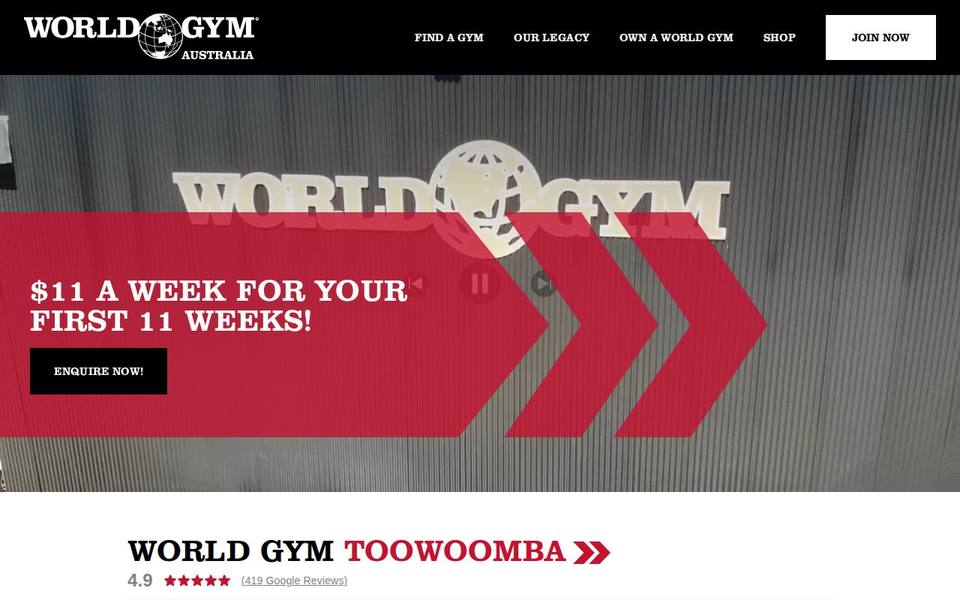 World Gym Toowoomba website